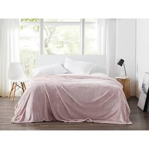 Plush Blush Solid Polyester Full/Queen Blanket