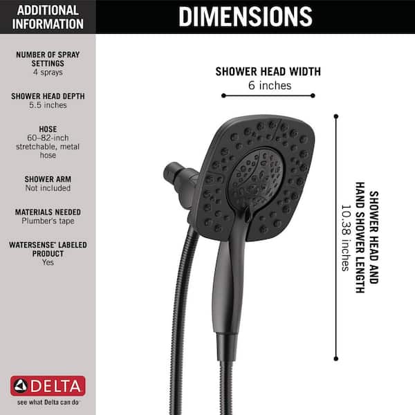 Delta In2ition 4-Spray Patterns 1.75 GPM 6 in. Wall Mount Dual
