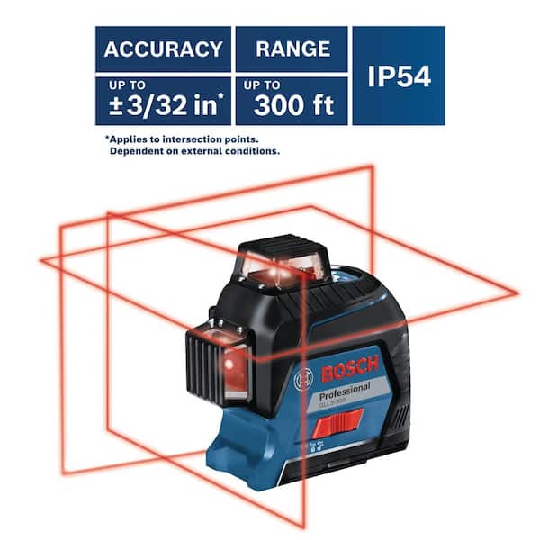 Bosch 65 ft. Cross Line Laser Level with Plumb Points Self Leveling  includes Hard Carrying Case and Precision Mount GCL 2-160 - The Home Depot