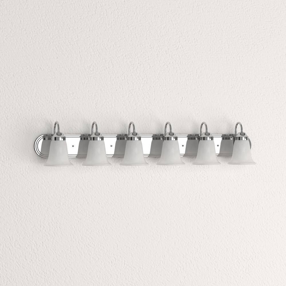 Chrome 6-Light Frosted Glass Wall Lamp