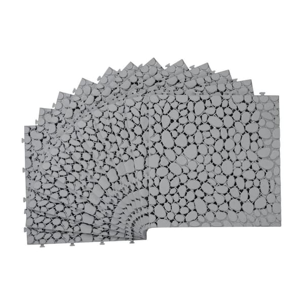 Tidoin Outdoor 1 ft. x 1 ft. Composite Deck Tile in Gray (60 Per Box)