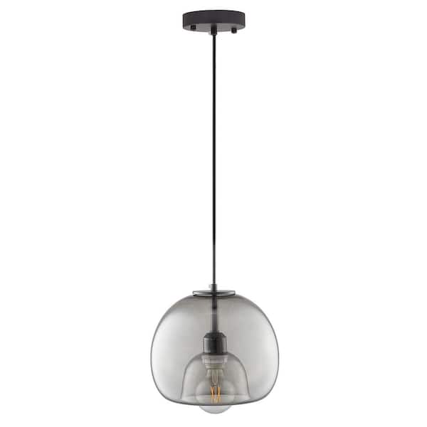 CARRO Carina 1-Light Smoke Gray Pendant with Globe Glass Shade