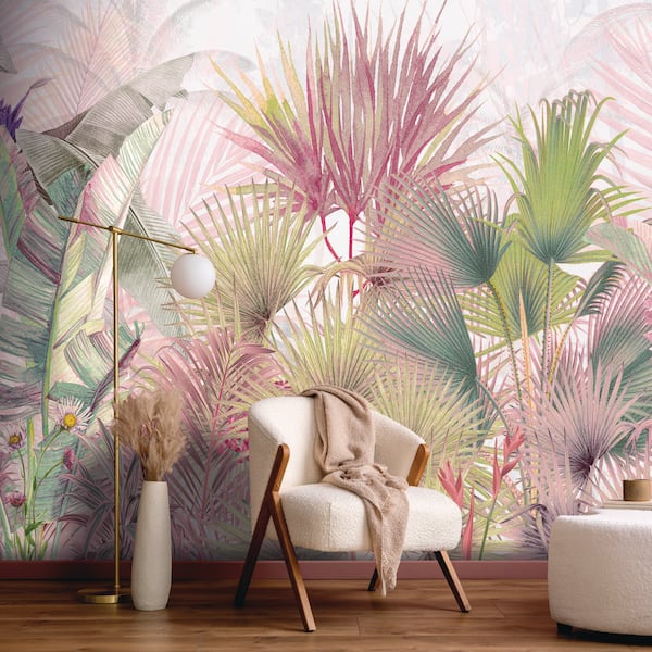 Tropical Wilderness Pink Wall Mural