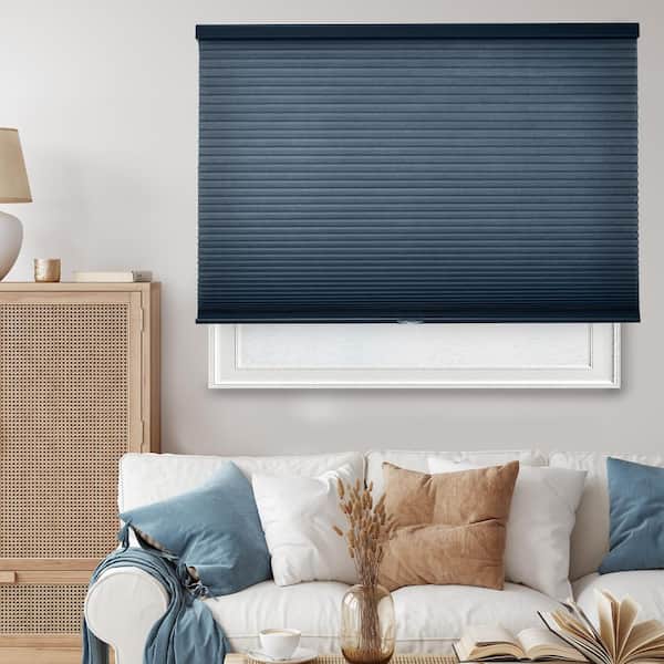 Cut-to-Size Morning Ocean Cordless Light Filtering Privacy Cellular Shades 53 x 64 in. L