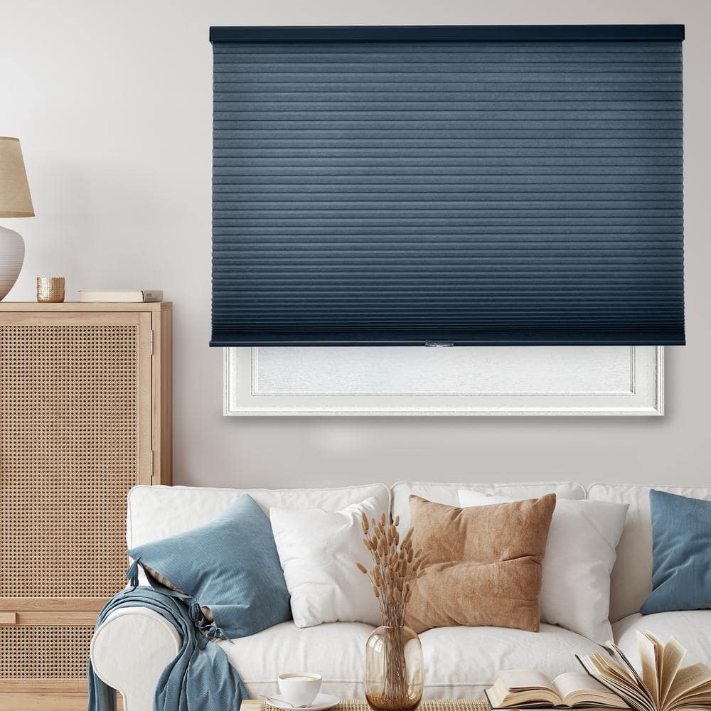 Chicology Cordless Cellular Shades Privacy Single Cell Window Blind, 24 W X 64 H, Morning Ocean (Honeycomb Cell)