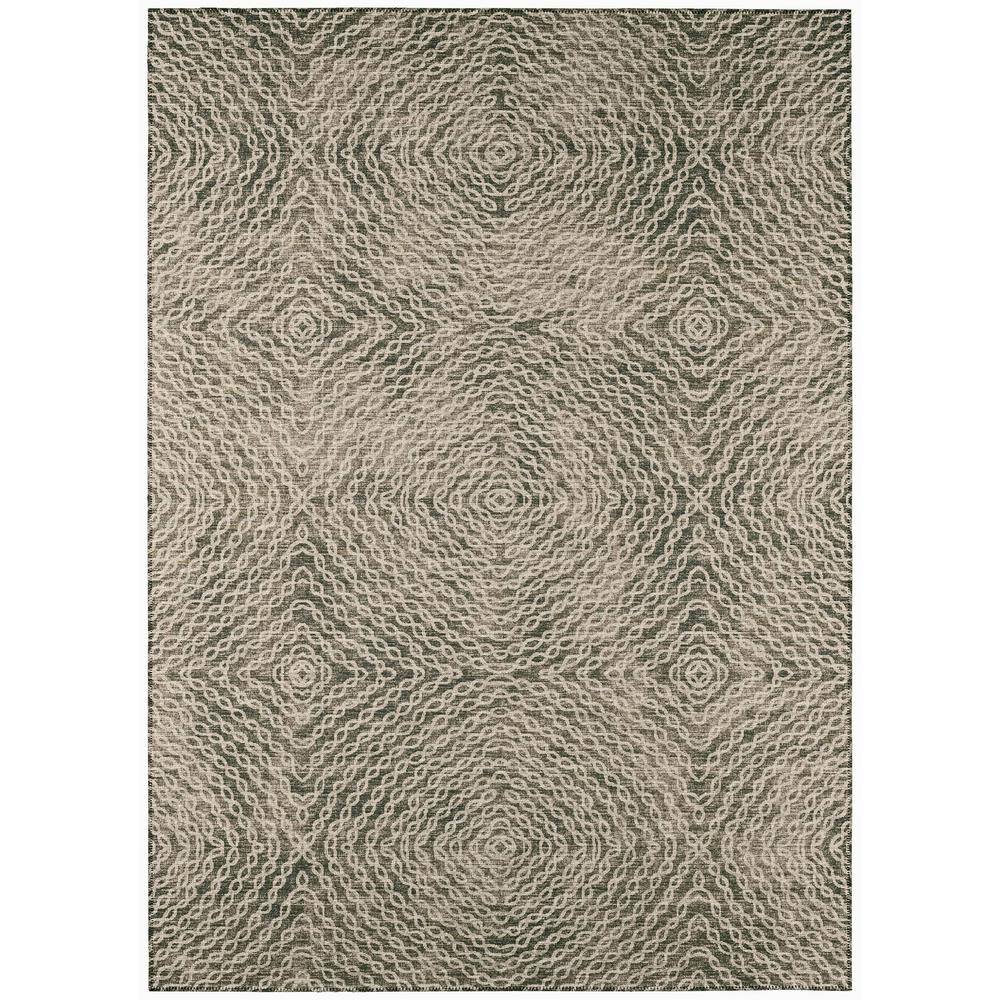 Bravado Brown 8 ft. x 10 ft. Geometric Indoor/Outdoor Washable Area Rug