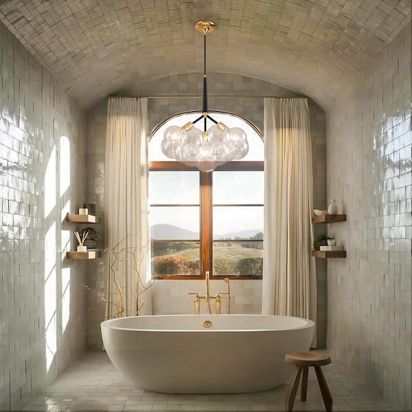 Bubble stays strong 照明 Rennnsan Sarah 3-Light Black Unique Sphere Modern Glass Bubble