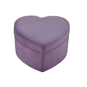Oskar Purple Ottoman Upholstered Velvet 33 L x 32.3 W x 19.6 H