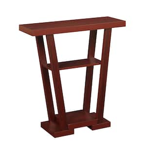 Newport 32 in. Mahogany Standard Rectangle Wood Console Table with Storage