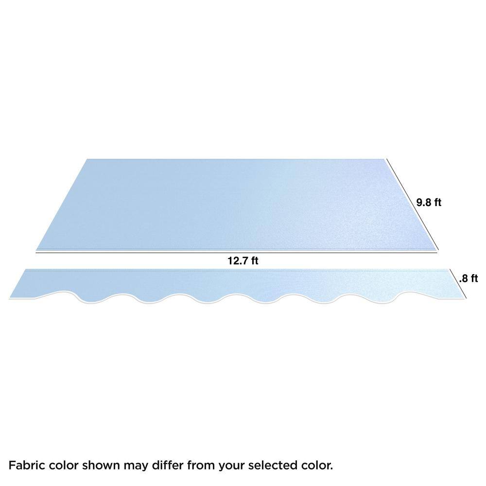 Silver Gray 13 x 10 ft Retractable Patio Awning with White Aluminum Frame
