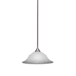 Sparta 100-Watt 1-Light Brushed Nickel Bowl Mini Pendant Light with Glass Shade