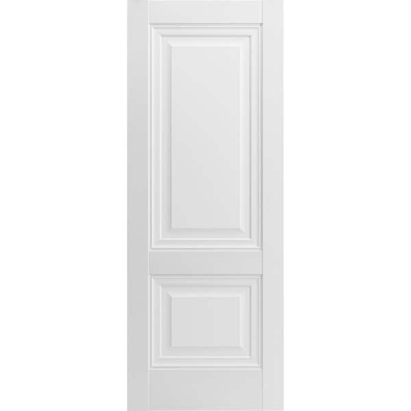 32 in. x 34 in. Solid Wood Frosted glass White Interior Door Slab