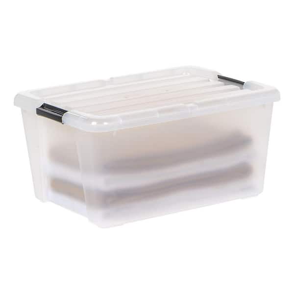 45 Qt./11.25 Gal. Buckle Up Storage Box, Pearl (4-Pack)