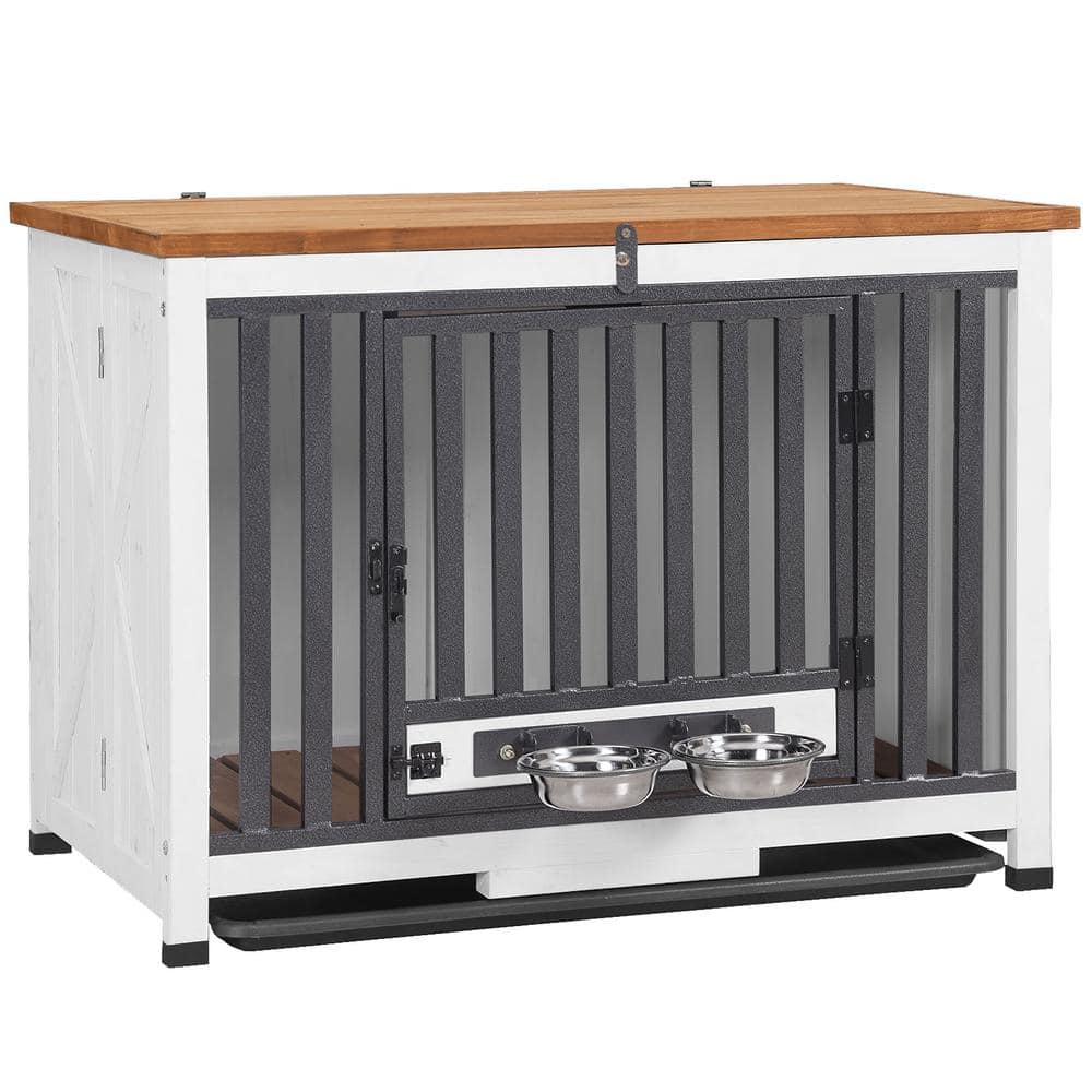 AIR100 Wooden Dog Crate with Folding Design : Strong Iron Frame