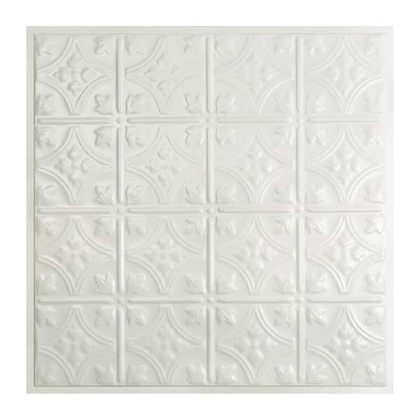 Great Lakes Tin Hamilton 2 ft. x 2 ft. Lay-in Tin Ceiling Tile in Gloss White (20 sq. ft. / case of 5)