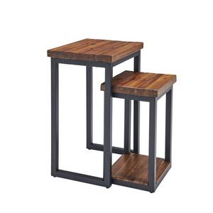Claremont Rustic Wood Nesting End Tables, Set of Two