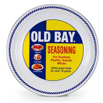 20 in. Old Bay Enameled Steel Round Serving Tray
