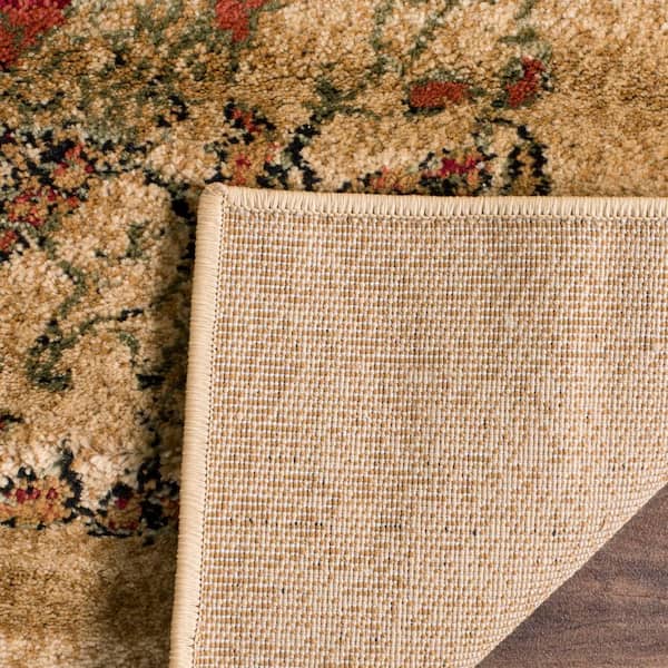 Lyndhurst Beige/Multi 2 ft. x 14 ft. Border Runner Rug