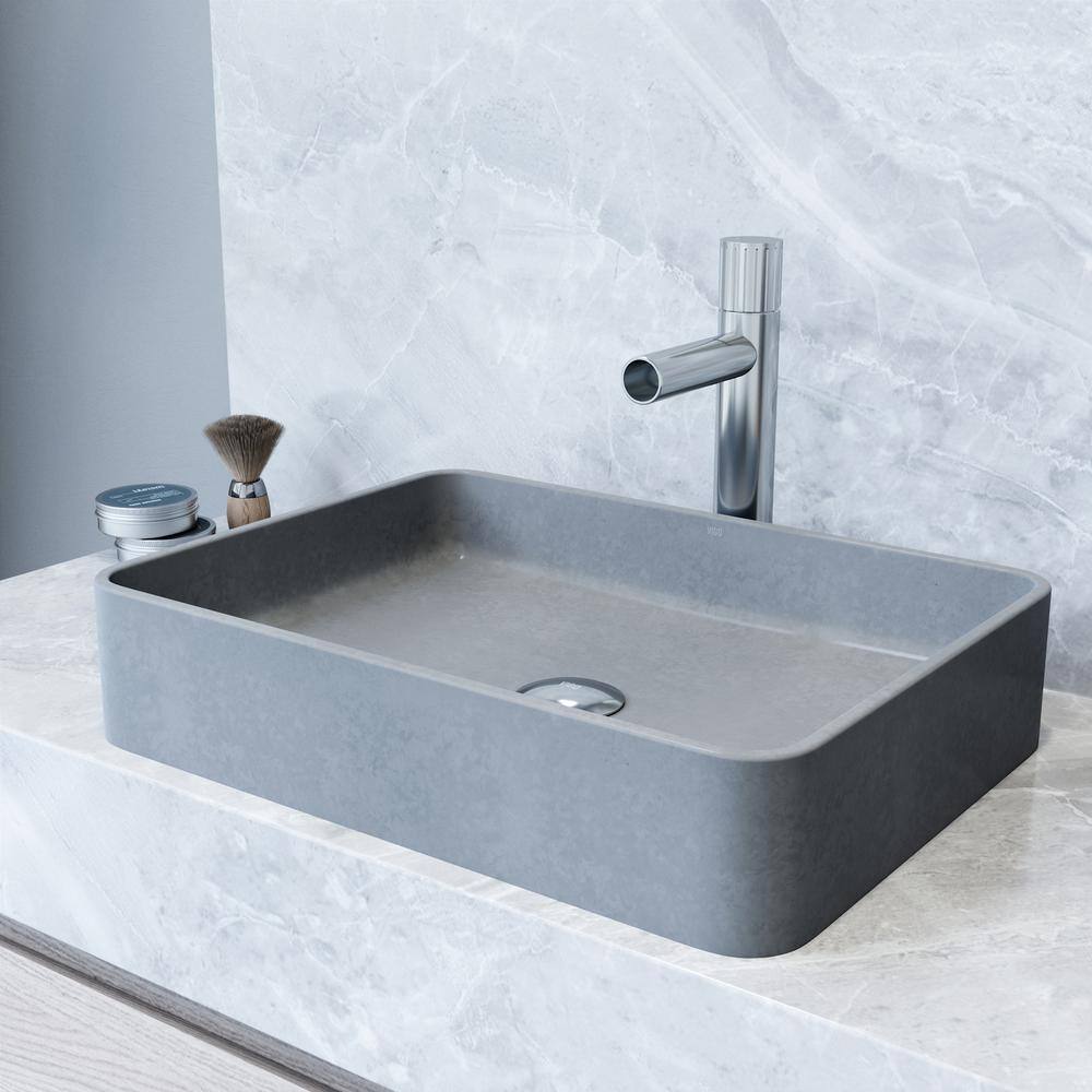 VIGO Tarragona Gothic Gray Concreto Stone 19 in. L x 14 in. W x 4 in. H ...