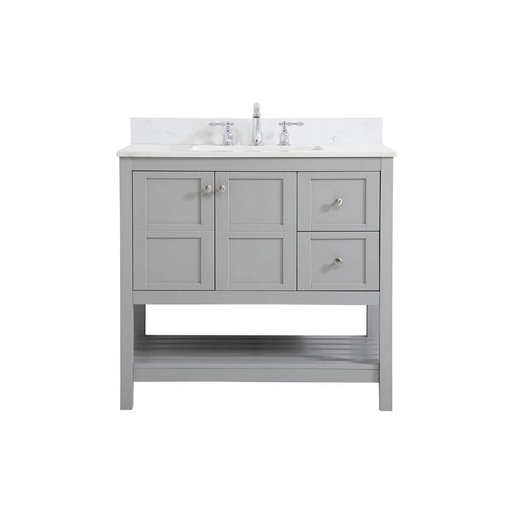 Timeless 36 in. W Single Bath Vanity in Gray with Engineered Stone Vanity T