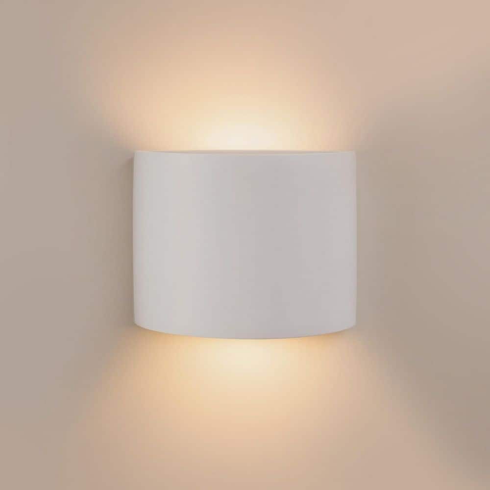 7 in. 1-Light Damp Rated Frosted White LED Wall Sconce Light price history on PriceWatchPro