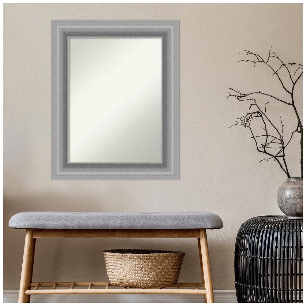 Peak Polished Silver Rectangular Bathroom Vanity Mirror