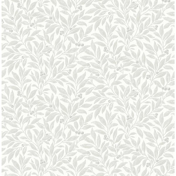 Advantage Light Grey Winter Berry Vine Wallpaper Sample