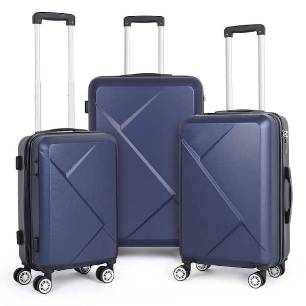 HIKOLAYAE Marathon Lakeside Nested Hardside Luggage Set in Slate Blue, 3 Piece - TSA Compliant