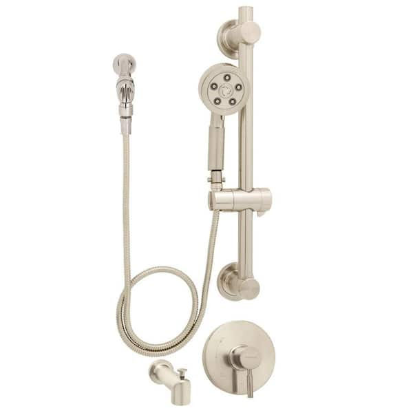 Speakman Neo Anystream 3-Spray ADA Handheld Shower and Tub Combination with Grab/Slide Bar in Brushed Nickel (Valve Included)