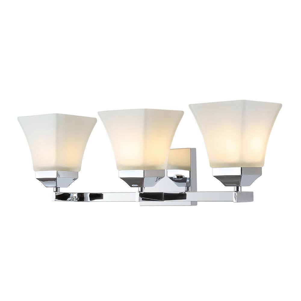 Staunton 24" Chrome 3-Light Iron and Glass Vanity Light