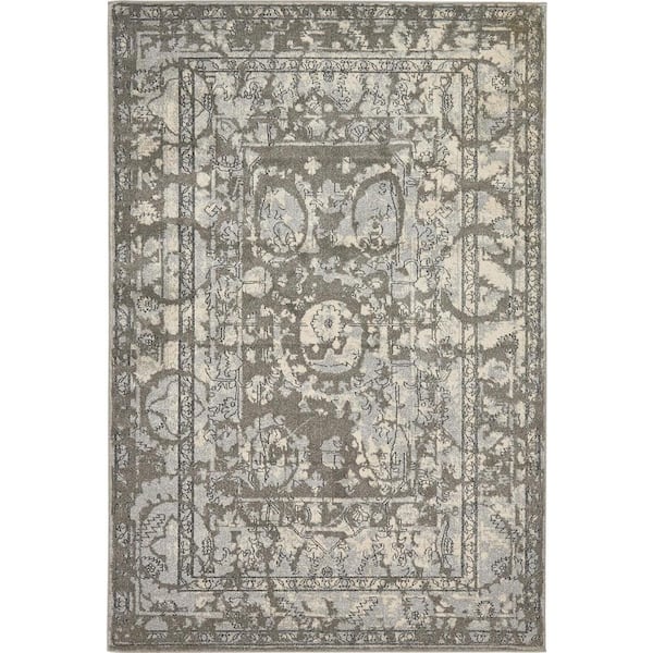 Unique Loom La Jolla Vintage Gray 6' 0 x 9' 0 Area Rug