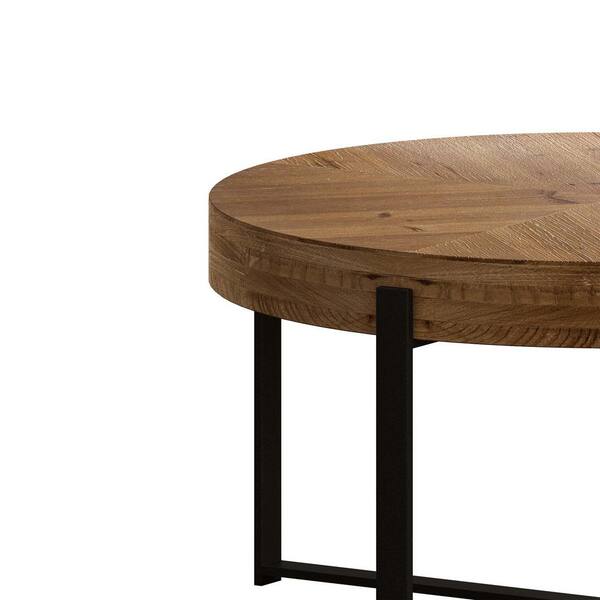 33.86 in. Modern Retro Splicing Round Fir Wood Tabletop