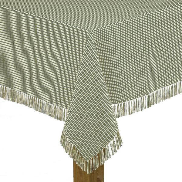 NEW Homespun Check Woven Cotton Reversible Tablecloth 