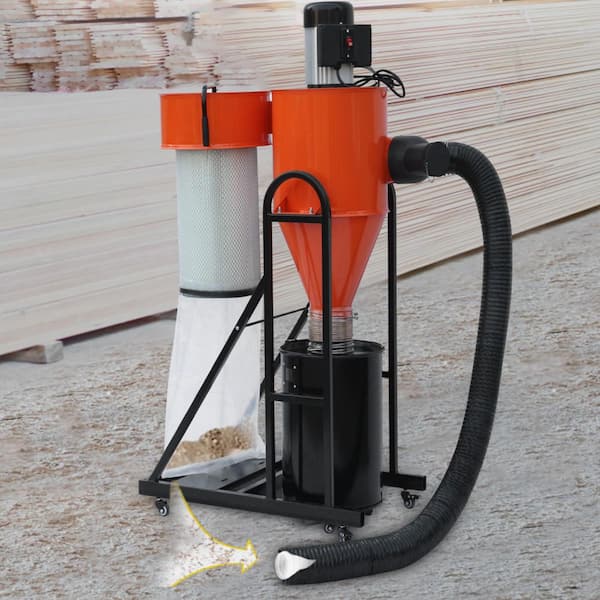 1.5 HP Dust Collector, 716 CFM, Portable Vortex Dust Collector, with 47Gal. Collection Bag and Mobile Base, 220V 3400RPM