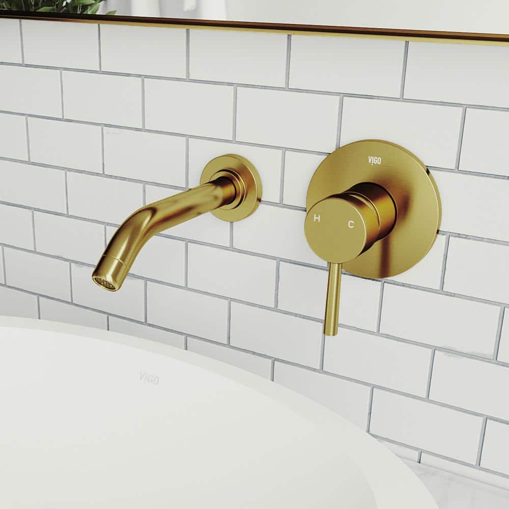 Elegantly Minimalistic Olus Wall Mount Bathroom Faucet in Antique Bronze