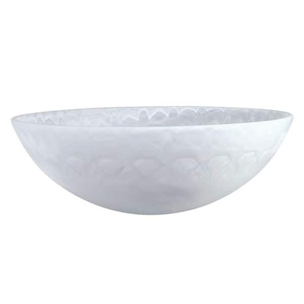 5-1/2 in. H x 15-3/4 in. Dia/Etched Alabaster Glass Shade For Torchiere Lamp, Swag Lamp and Pendant