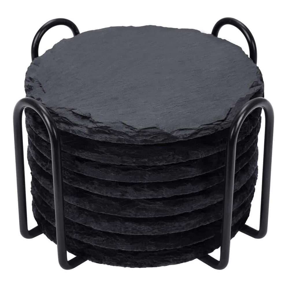 Lynzavix 4 Inch Stone Coaster Set Coffee Table Decor with