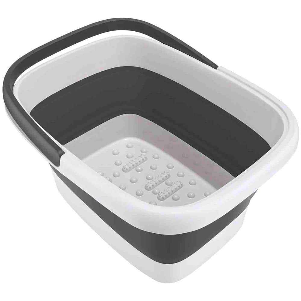 Collapsible Foot Soaking Tub with Handle Portable Pedicure Spa Basin 15L Massaging Acupressure Points Grey price history on PriceWatchPro