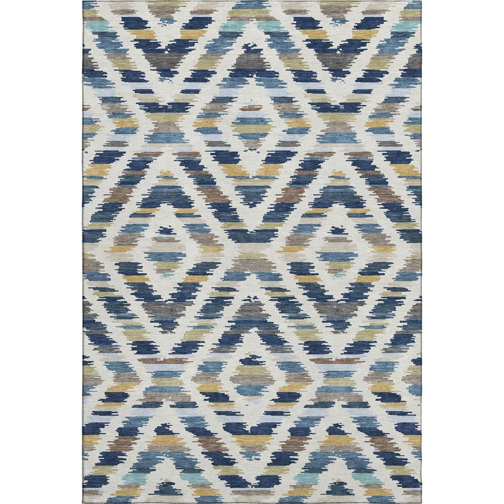 Mayfield Premium Machine Washable Abstract AMF2453 Navy 10 ft. x 14 ft. Area Rug price history on PriceWatchPro