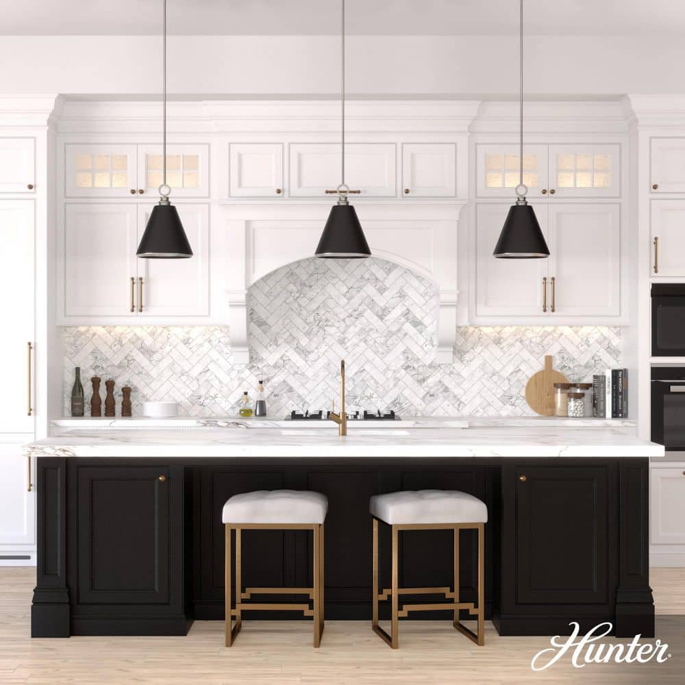 Hunter Klein 14" Brushed Nickel Metal Pendant Light