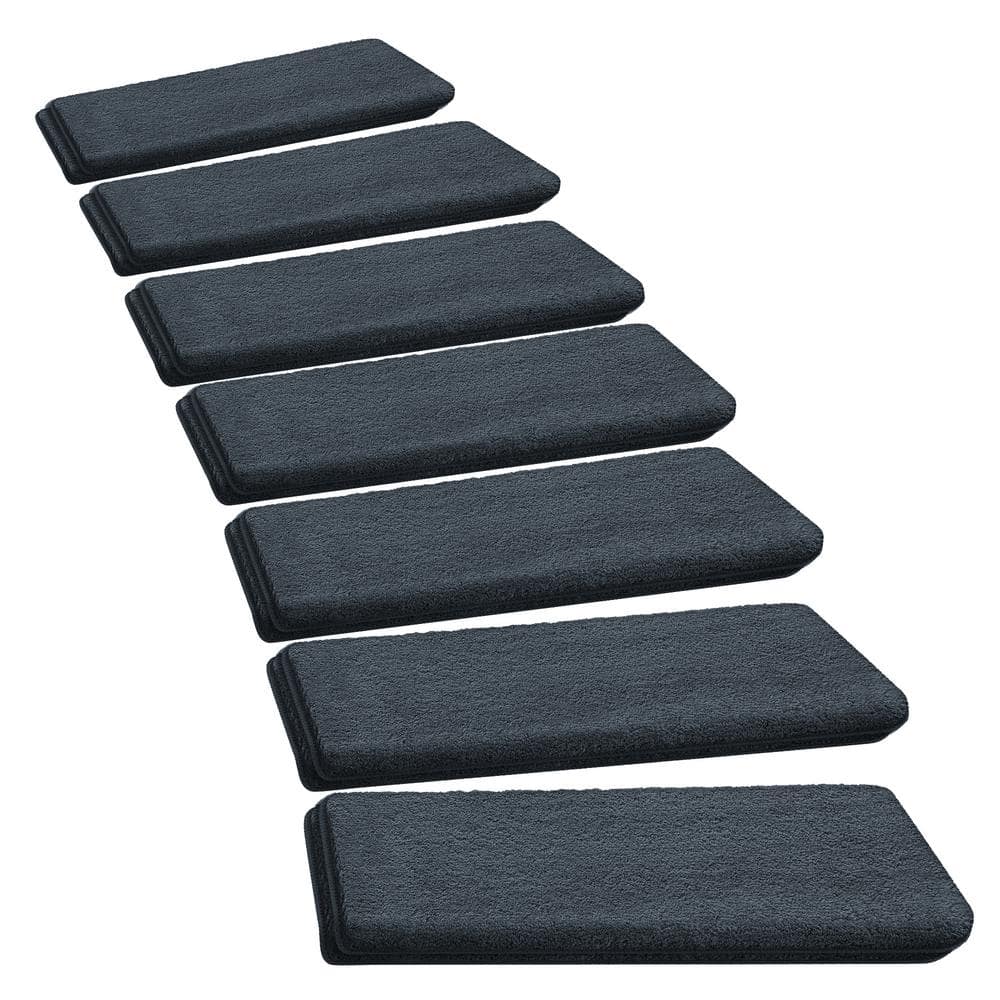 Dark Gray Ultra Plush Non-Slip Stair Treads, 9.5" x 30"