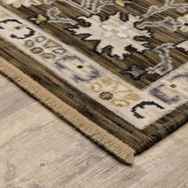 Amara 2 ft. x 10 ft. Brown/Tan Oriental Area Rug