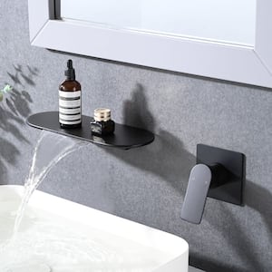 SARA Single-Handle Water Fall 2-Holes Bathroom Sink Faucet with Corrosion and Rust Resistance in Matte Black