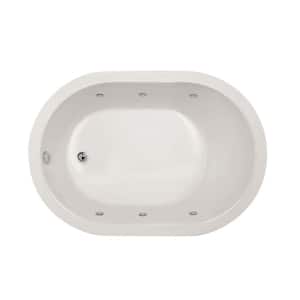 Valencia 60 in. Acrylic Oval Drop-in Whirlpool and Air Bath Bathtub in White