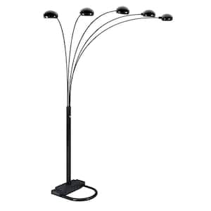 84 in. H Black 5-Arms Arch Floor Lamp
