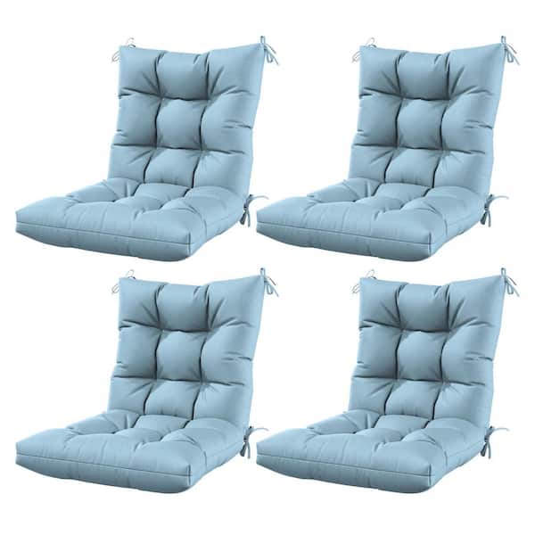 44.5 in. x 22.5 in. x 5 in. Outdoor Chair Cushion Tufted Seat and Back Patio Furniture Cushion Set Sky Blue (4-Pack)