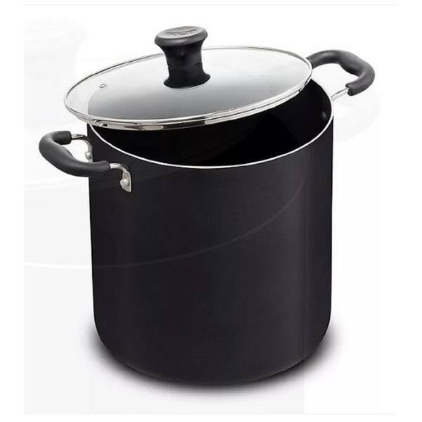 Adrinfly 12 qt. Aluminum Nonstick Stock Pot in Black Oven Safe Up