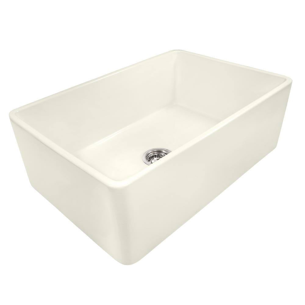Ruvati 30" Light Biscuit Fireclay Farmhouse Kitchen Sink