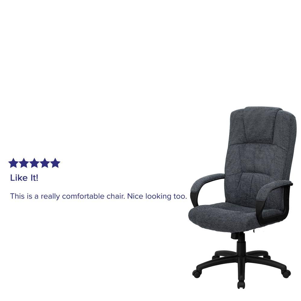 ErgoComfort High Back Gray Polyester Executive Swivel Chair