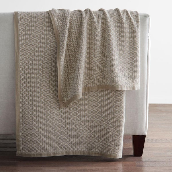 Company Cotton Belmira Collection Taupe Throw Blanket